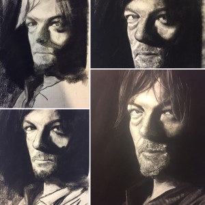 Norman Reedus Charcoal Steps