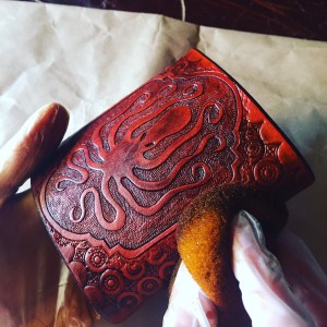 Hand Staining of Leather Flasks