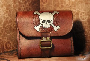Crossbones Leather Belt Bag